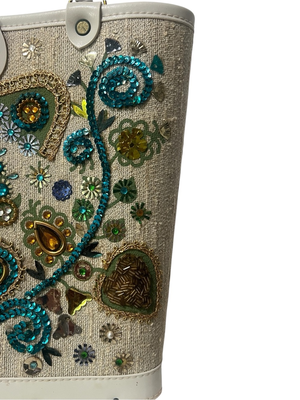 1960s Jeweled Handbag, Enid Collin’s Style bag, Retro Rhinestone Handbags - Picture 5 of 11